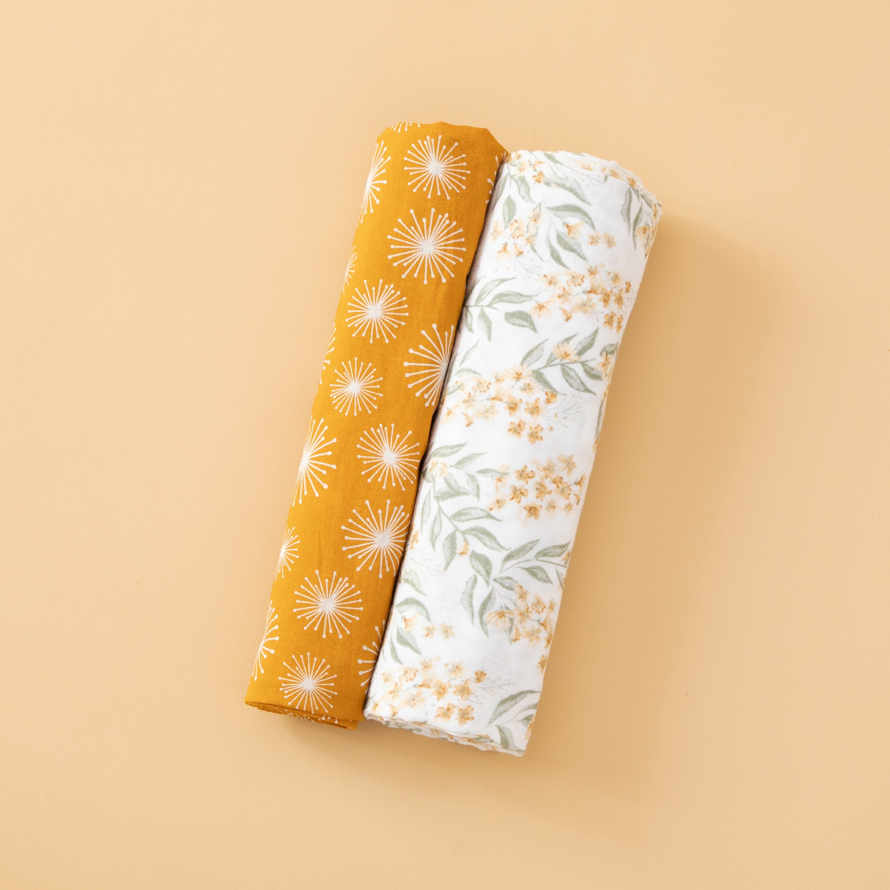 Set of 2 Muslin Wraps - Star Burst & Wattle