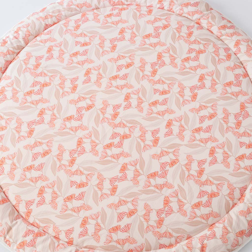 Full view of Eucalyptus Blossom play mat in extra padded