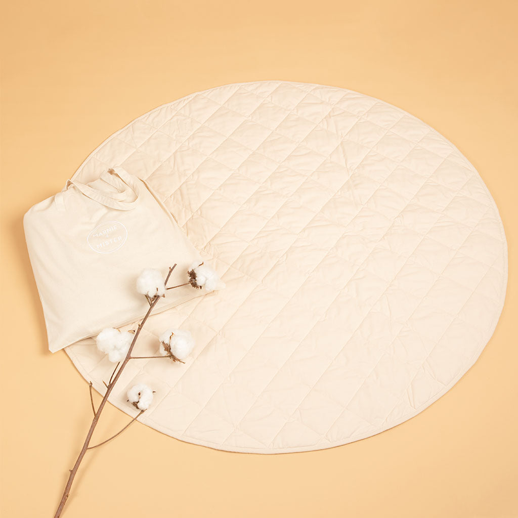 non-toxic organic play mat with tote bag and cotton sprig